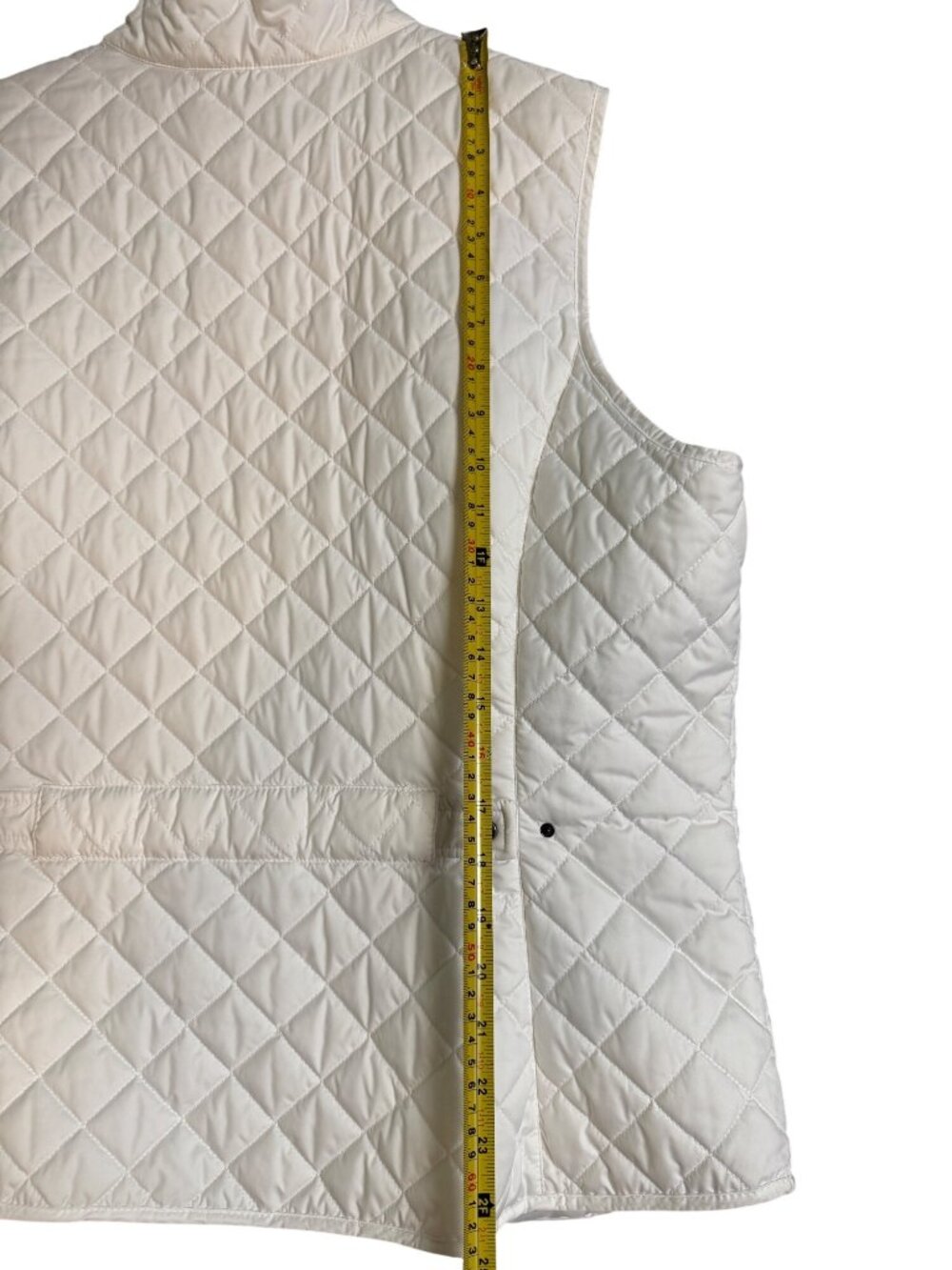 Eddie Bauer Womens Quilted White Vest XL Full-Zip Lightweight Pockets Sleeveless - Picture 5 of 12